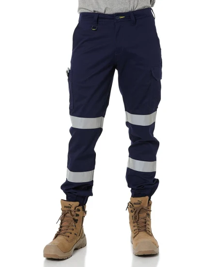 Pantalons pour hommes en gros travail de sécurité en plein air poche réfléchissante uniforme personnalisé randonnée pantalon cargo tactique bleu marine