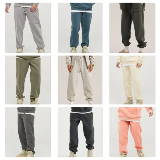 345GSM pantalons pour hommes unisexe polaire coton blanc pantalons de jogging confortables vêtements en gros vêtements de conception personnalisée vêtements de survêtement empilés pour hommes